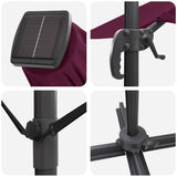 Umbrella with LED Strip Lights Bordeaux Red 352 x 251 x 265 cm 42003333