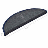 Stair mats 15 pcs 56 x 17 x 3 cm Non-Slip Dark Grey and Blue 322364