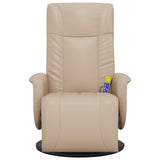 Massage Recliner Chair with Footrest Cappuccino Faux Leather 356516