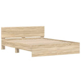 Bed Frame Sonoma Oak Engineered wood, Plywood King Size Durable 3207478