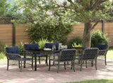 Garden Dining Set with Cushion 7 pcs Grey and Black Rattan 3380251