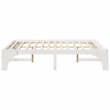 Bed Frame White 140 x 200 cm Solid Pine Wood 872987