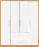 ZNTS Seville 4 Door 2 Drawer Wardrobe 100-101-113