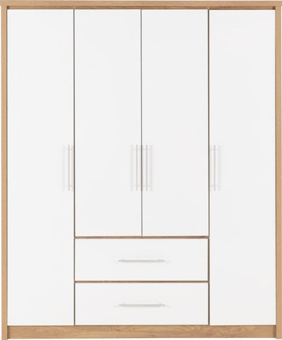 ZNTS Seville 4 Door 2 Drawer Wardrobe 100-101-113