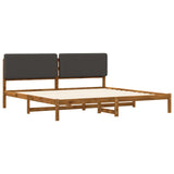 Bed Frame with Upholstered Headboard Natural and Dark Grey 3405050