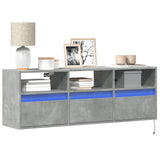 TV Wall Cabinet with LED Lights Concrete Grey 130x31x45 cm 852344