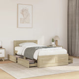 Bed Frame with Headboard without Mattress Sonoma Oak 100x200 cm 3295578