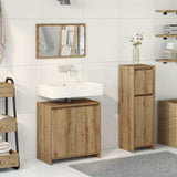 3 Piece Bathroom Furniture Set Artisan Oak Engineered Wood 3328564