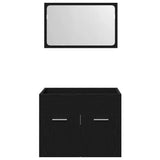 2 Piece Bathroom Furniture Set Black Oak Engineered Wood 862041