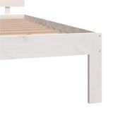 ZNTS Bed Frame without Mattress White Solid Wood Pine 140x200cm 810496