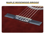 39 Inch Round Barrel Basswood Classical Folk Guitar including gig bag, spare strings, picks, 54873575
