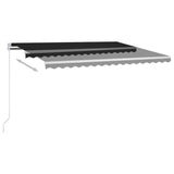 ZNTS Manual Retractable Awning with LED 450x300 cm Anthracite 3068924