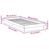 Bed Frame Without Mattress 90x190 cm Solid Oak Wood 851972