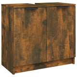4 Piece Bathroom Cabinet Set Smoked Oak Engineered Wood 3115889