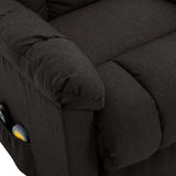 Stand-up Massage Recliner Dark Brown Fabric 321786