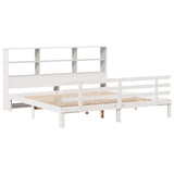 Bookcase Bed without Mattress White 180x200 cm Super King Solid Wood Pine 3322764