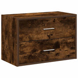 ZNTS Cabinet with 2 Drawers Smoked Oak 60x31x40 cm Engineered Wood 858829