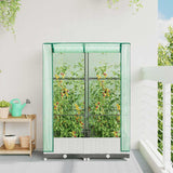 Raised Bed with Greenhouse Cover Rattan Look 80x40x123 cm 4015838