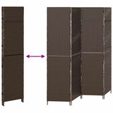 Room Divider Folding Manual Brown 195 x 180 cm Poly Rattan 42003673