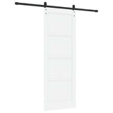 Sliding Door 78 x 211 cm Engineered Wood White and Black 3449904