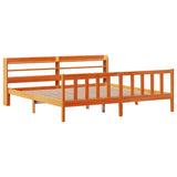 Bed Frame with Headboard without Mattress Wax Brown 200x200 cm 3306602