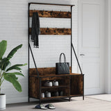 Clothes Rack with Shoe Storage Smoked Oak 100x41x184 cm 837869