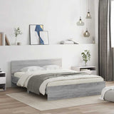 Bed Frame with Headboard and LED Grey Sonoma 150x200 cm King Size 3207607