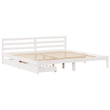 Bed Frame without Mattress White 180x200 cm Super King Solid Wood Pine 3301547