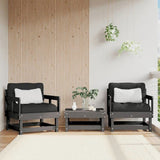 Garden Chairs 2 pcs Grey Solid Wood Pine 825389