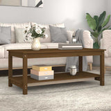 Coffee Table Honey Brown 110x55x45 cm Solid Wood Pine 822275