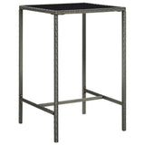 Garden Bar Set Grey PE rattan, powder-coated steel, tempered glass 3095415