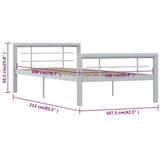 Bed Frame without Mattress Grey and White Metal 100x200 cm 284557