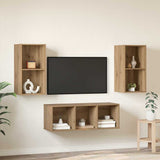TV Cabinet Set Wall-mounted 3 pcs Artisan Oak Engineered Wood 3393380