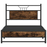Bed Frame without Mattress Smoked Oak 100x200 cm Engineered Wood 4106903