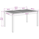 Garden Dinner Table White 147 x 88.5 x 75 cm Solid Acacia Wood 901715