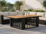 Garden Table Black and Natural 100 x 55 x 37 cm 42035141
