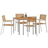 Garden Dining Set 5 pcs Solid Acacia Wood and Stainless Steel 3334774