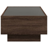 Coffee Table with LED Brown Oak 90x50x30 cm Engineered Wood 847524