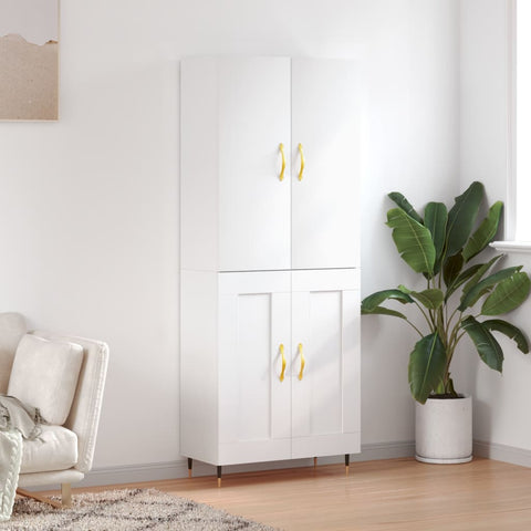 Highboard White 69.5x34x180 cm Engineered Wood 3195771