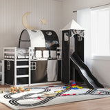 Bunk Bed without Mattress with Slide White and Black 80x200 cm 3284173