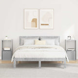 Bedside Table with Drawer 2 pcs Concrete Grey 35 x 32 x 68.5 cm 8000635