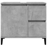 ZNTS 3 Piece Bathroom Furniture Set Concrete Grey Engineered Wood 3324946