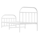 Metal Bed Frame without Mattress with Footboard White 80x200cm 353693