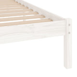 Bed Frame without Mattress White Solid Wood Single 809983