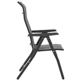 Folding Garden Chairs 2 pcs Grey Poly Rattan 4007140