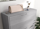 12-Shoe Flip Drawer Storage Cabinet - Grey Wood-Effect T3398P328342