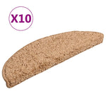 Stair Mats 10 pcs 56x17x3 cm Beige Half Round 149787