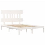 3104759 Bed Frame without Mattress White 200x200 cm Solid Wood