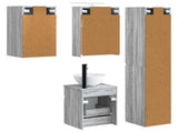 Bathroom Cabinet Set 5 pcs Grey Sonoma 43 x 16 x 62.5 cm 3407348