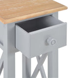 ZNTS Side Table Grey 27x27x65.5 cm Wood 280058